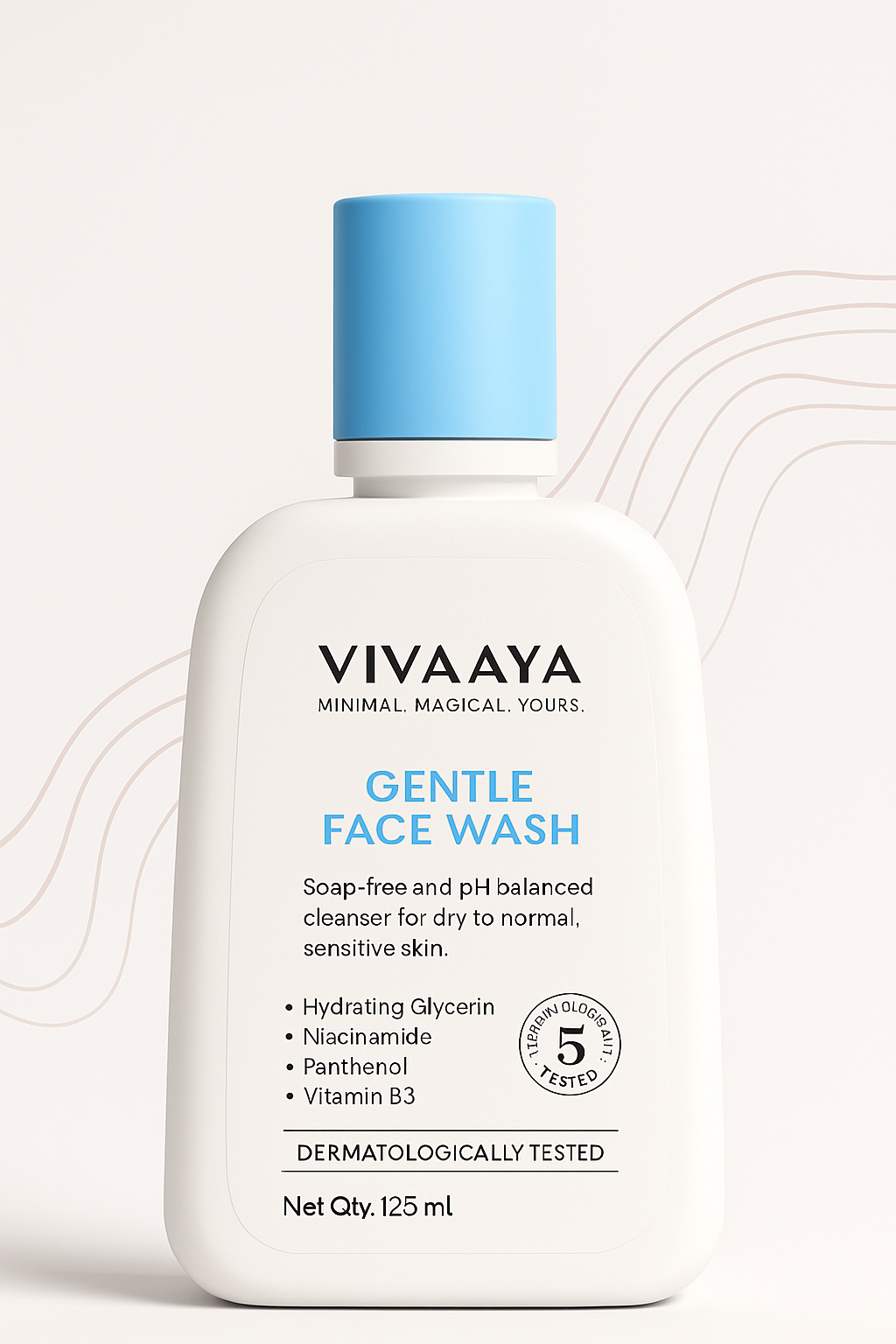 Vivaaya | Sulphate-Free Gentle Skin Hydrating Face Wash Cleanser with Niacinamide, Vitamin B5 for Dry to Normal, Sensitive Skin - 125 ml